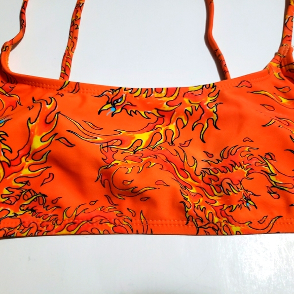 NWT Ed Hardy Orange Firebird 2 Piece Bandeau String Bikini Set Swimsuit - Large - Picture 5 of 13